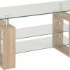 MILAN TV UNIT LIGHT SONOMA OAKGLASS