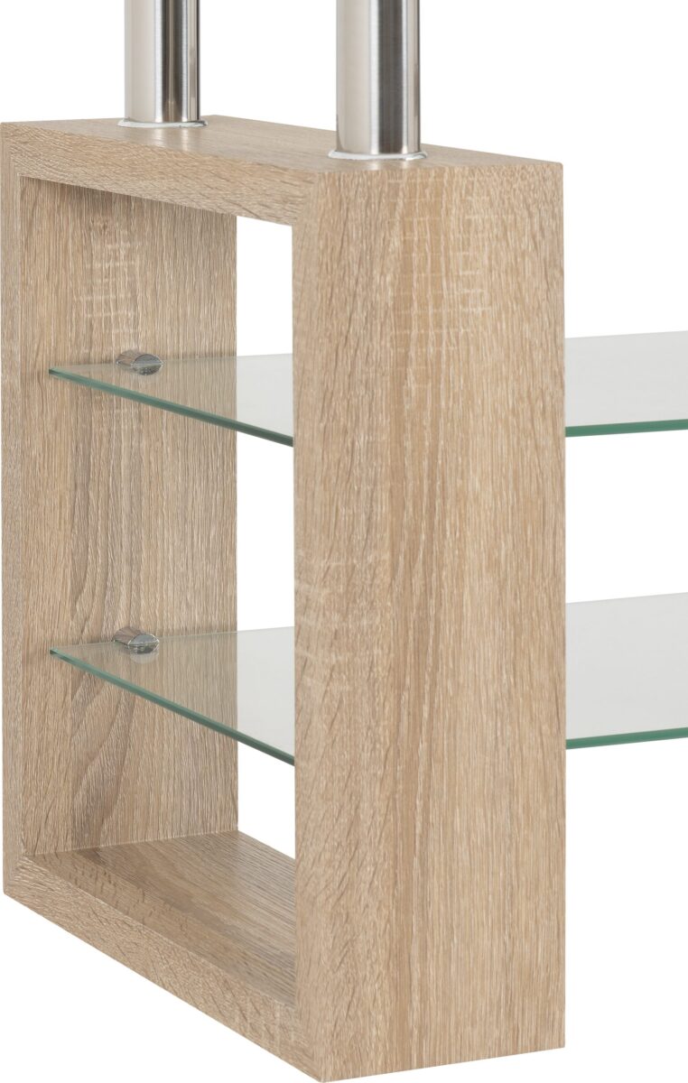 MILAN TV UNIT LIGHT SONOMA OAKGLASS