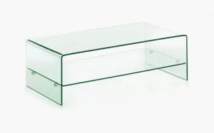 Angola Clear Coffee Table with Shelf