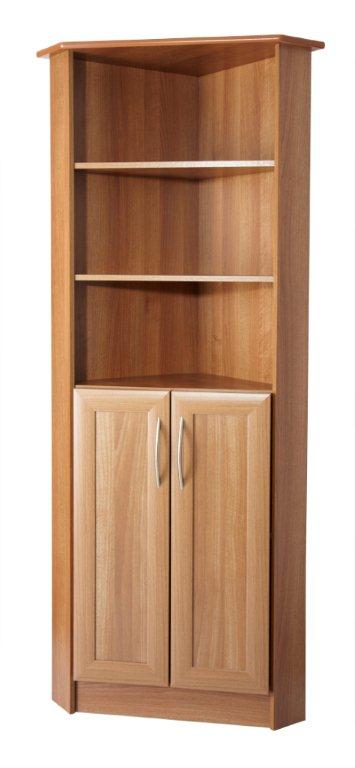 lucerne tall corner unit with bow handle french walnut