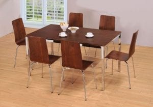 Walnut Rectangle Set with 4 Chairs