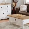 Corona Coffee Table with Drawer - White