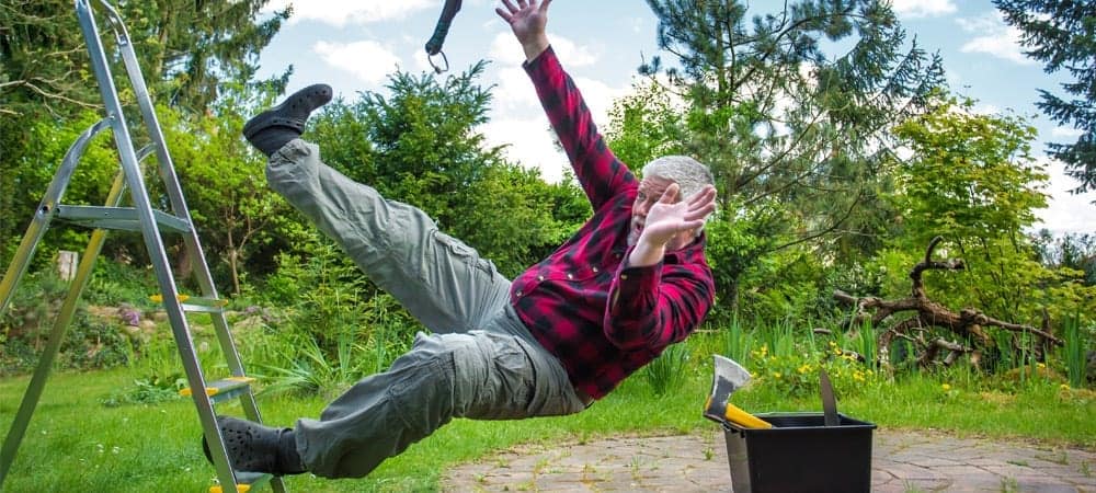 Falling off a ladder