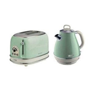 Vintage Green Kettle & Toaster Set