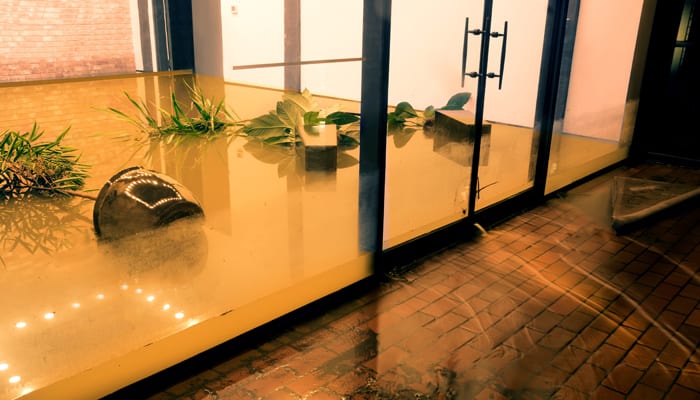 Flooded office 