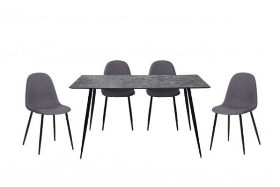 Miami Concrete Dining Table with Barcelona Chairs
