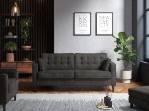 Graphite Three Seater Sofa in a room