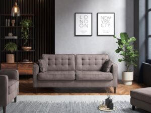 Three Seater Pewter Sofa