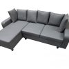 Leather Effect Chaise Sofa Grey
