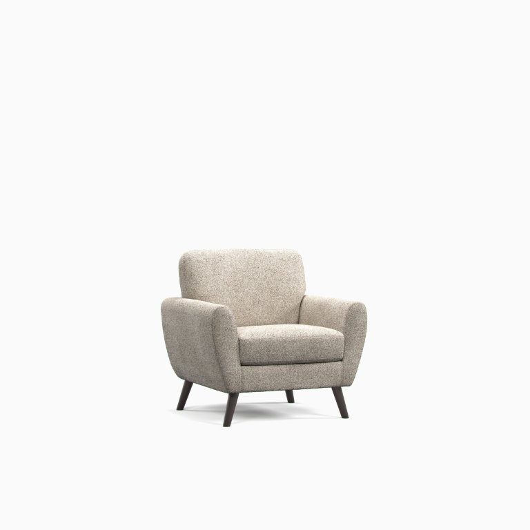 Boucle linen coloured armchair