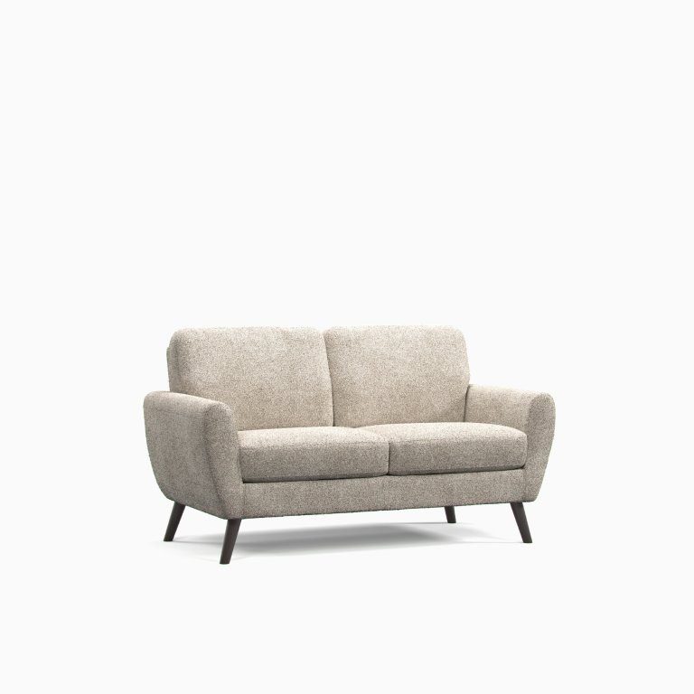 Boucle linen coloured two seater sofa
